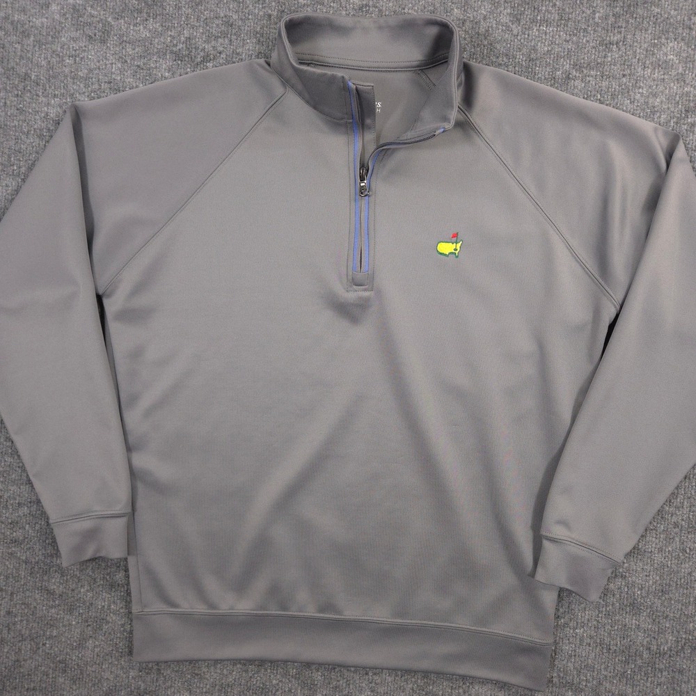 Masters Tech 1/4 Zip Mens S Gray Augusta National Golf Club Performance Pullover